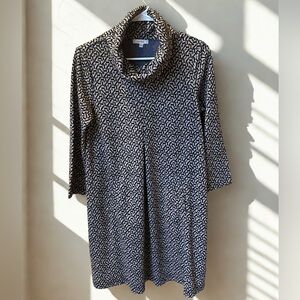 Tyler Boe Kristen Cowl Neck Geometric Print Knit Dress - Size S - EUC